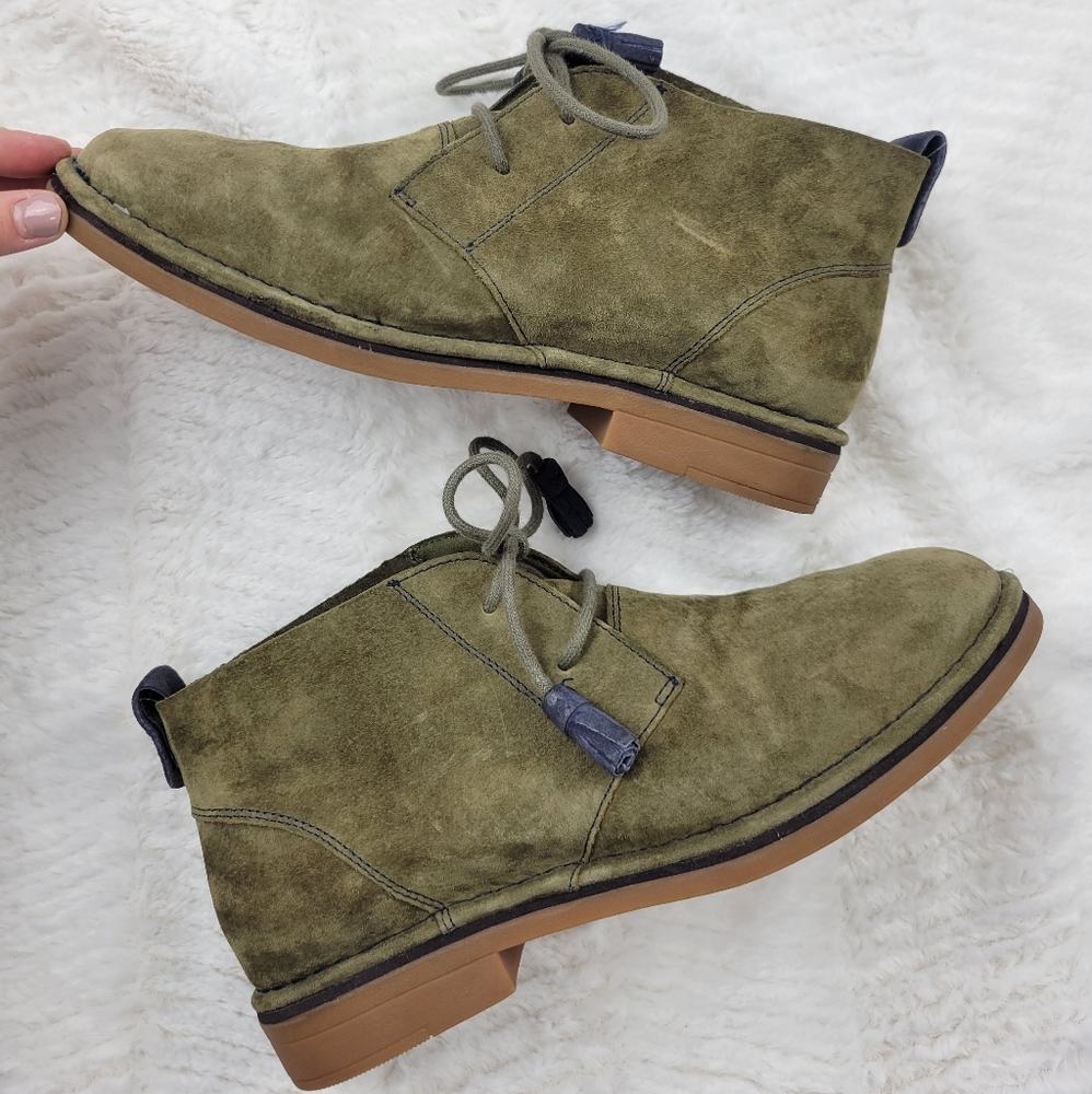Hush Puppies Olive Green Suede Chukka Boots